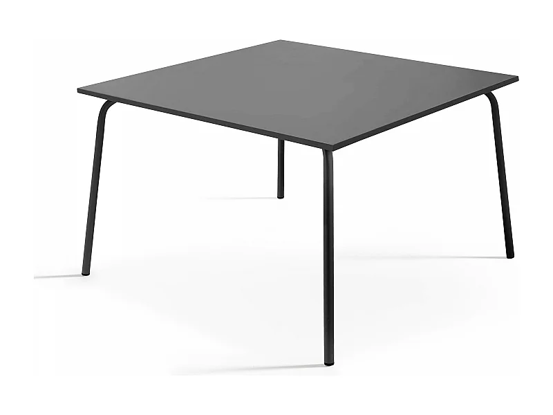 Table de jardin carrée en métal anthracite - Palavas