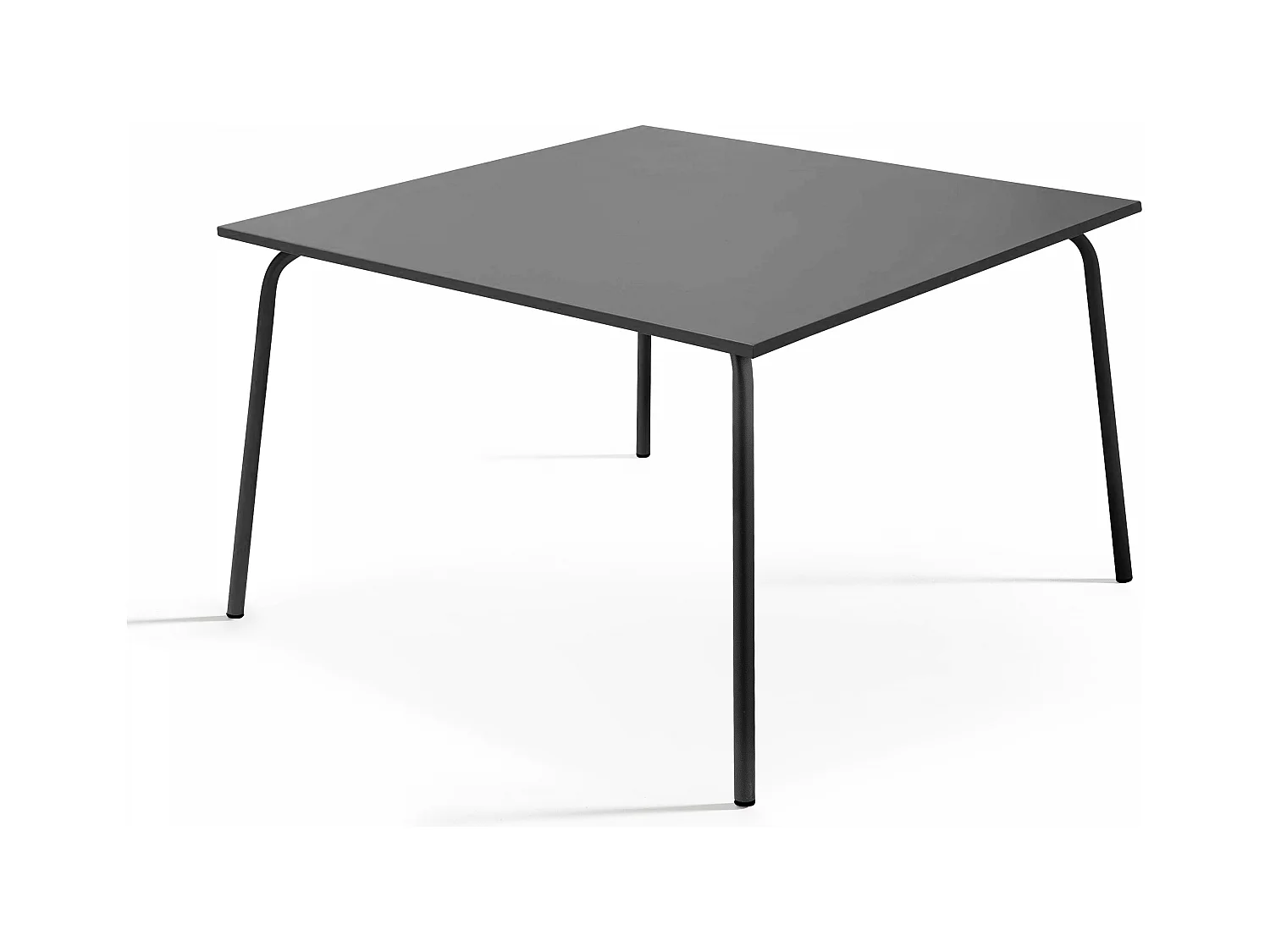 Table de jardin carrée en métal anthracite - Palavas