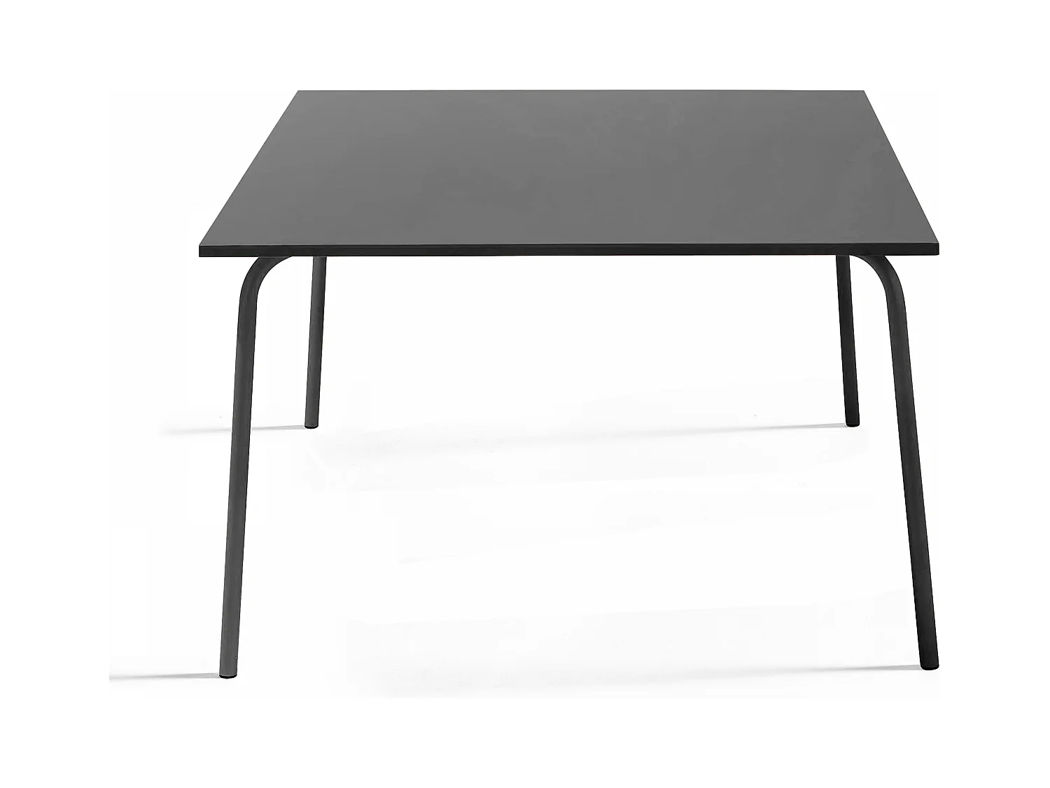 Table de jardin carrée en métal anthracite - Palavas