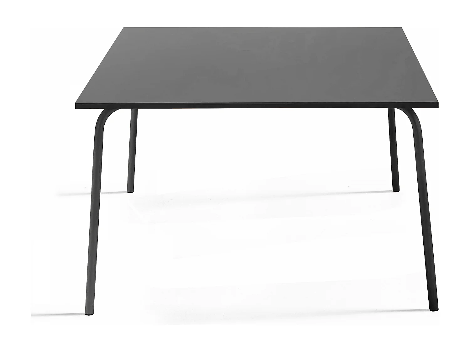 Table de jardin carrée en métal anthracite - Palavas