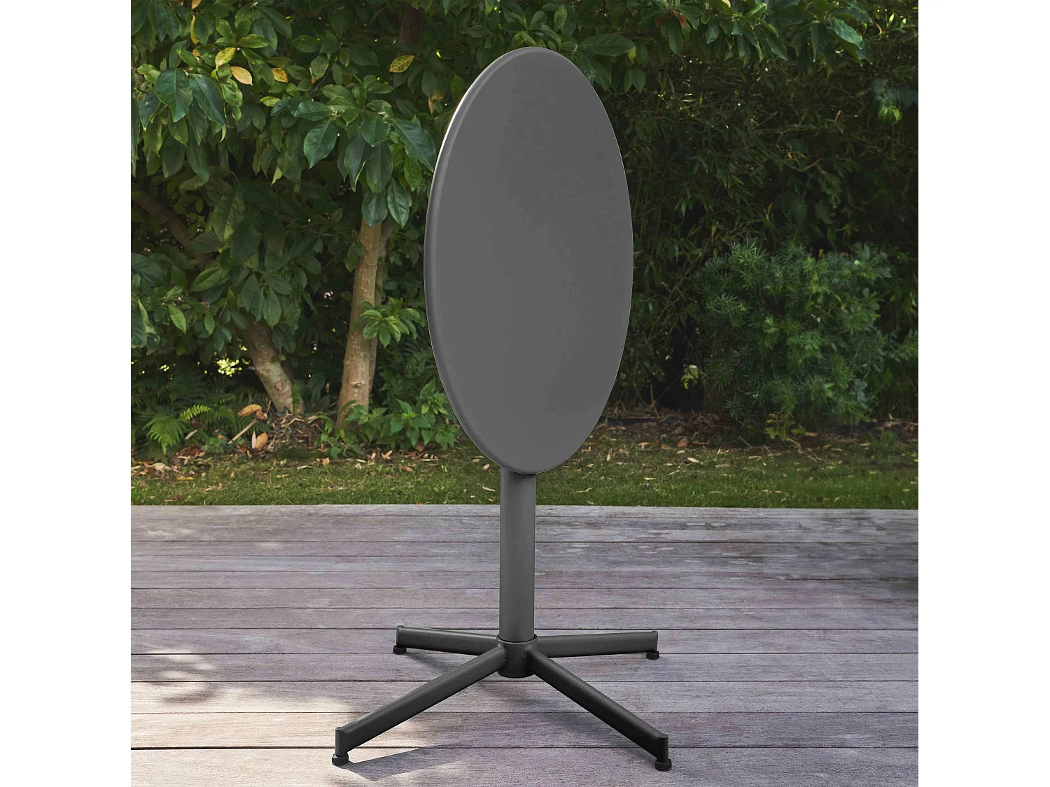 Table de jardin ronde bistro inclinable en acier anthracite - Palavas