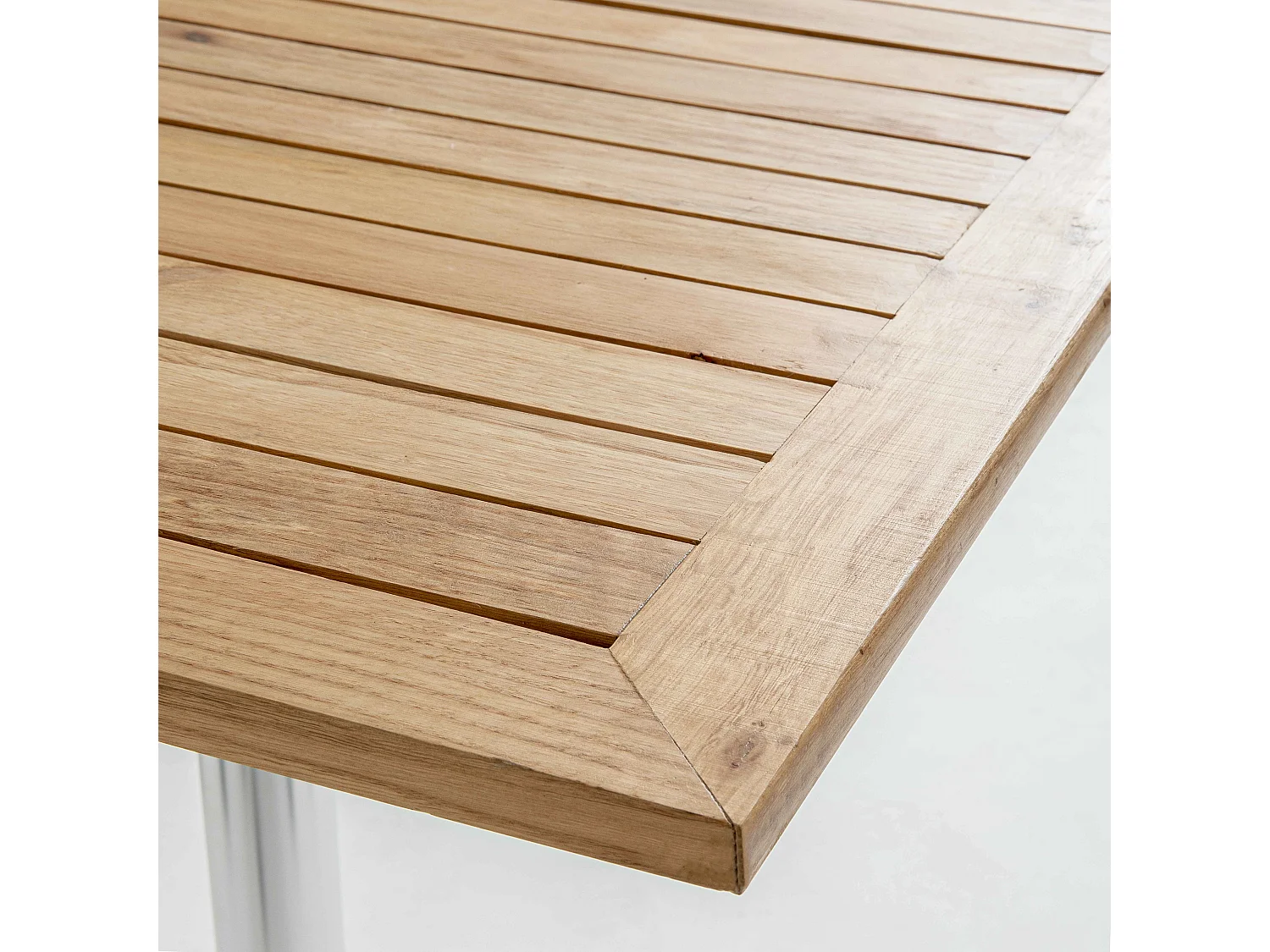 Table haute mange debout carrée en aluminium et bois