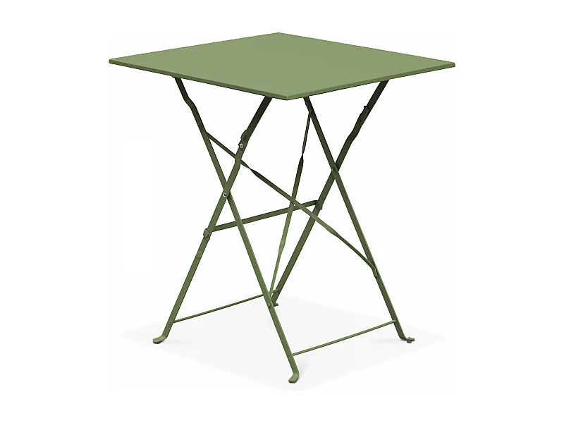 Table de jardin pliante bistrot en acier vert cactus