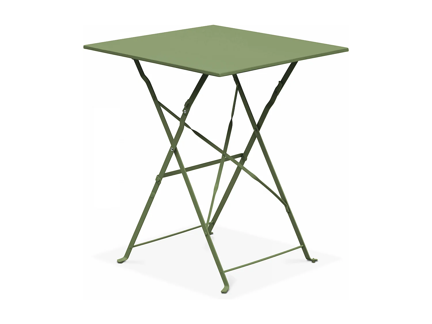 Table de jardin pliante bistrot en acier vert cactus
