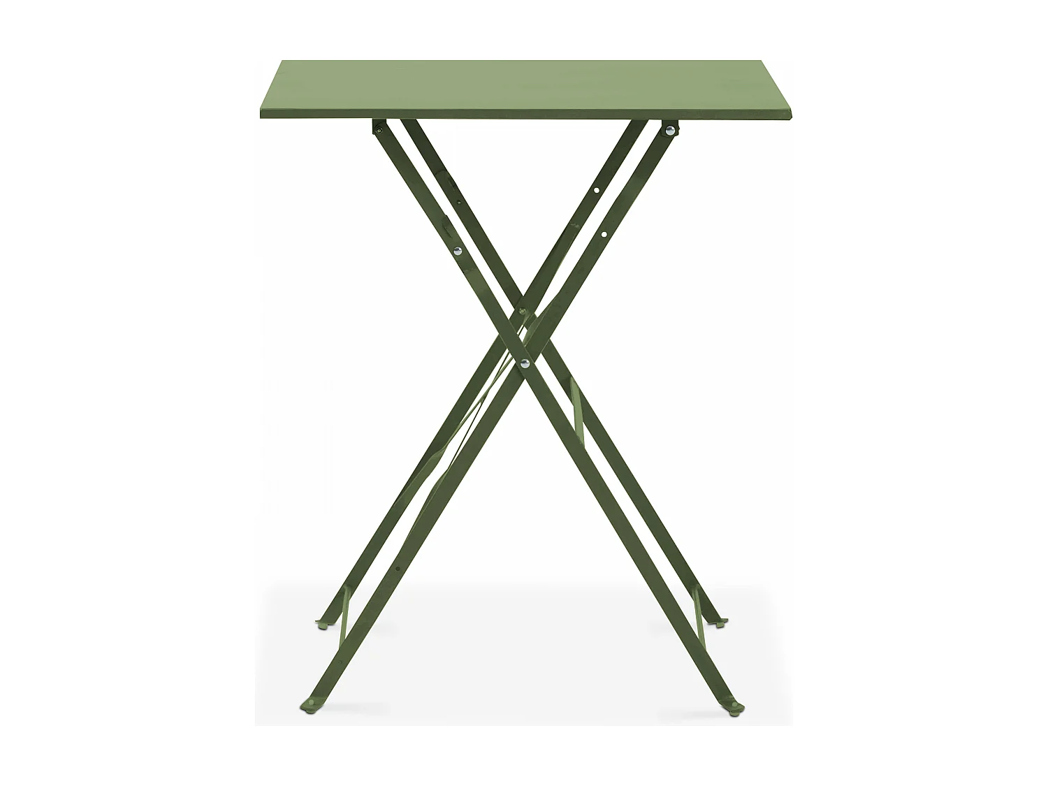 Table de jardin pliante bistrot en acier vert cactus
