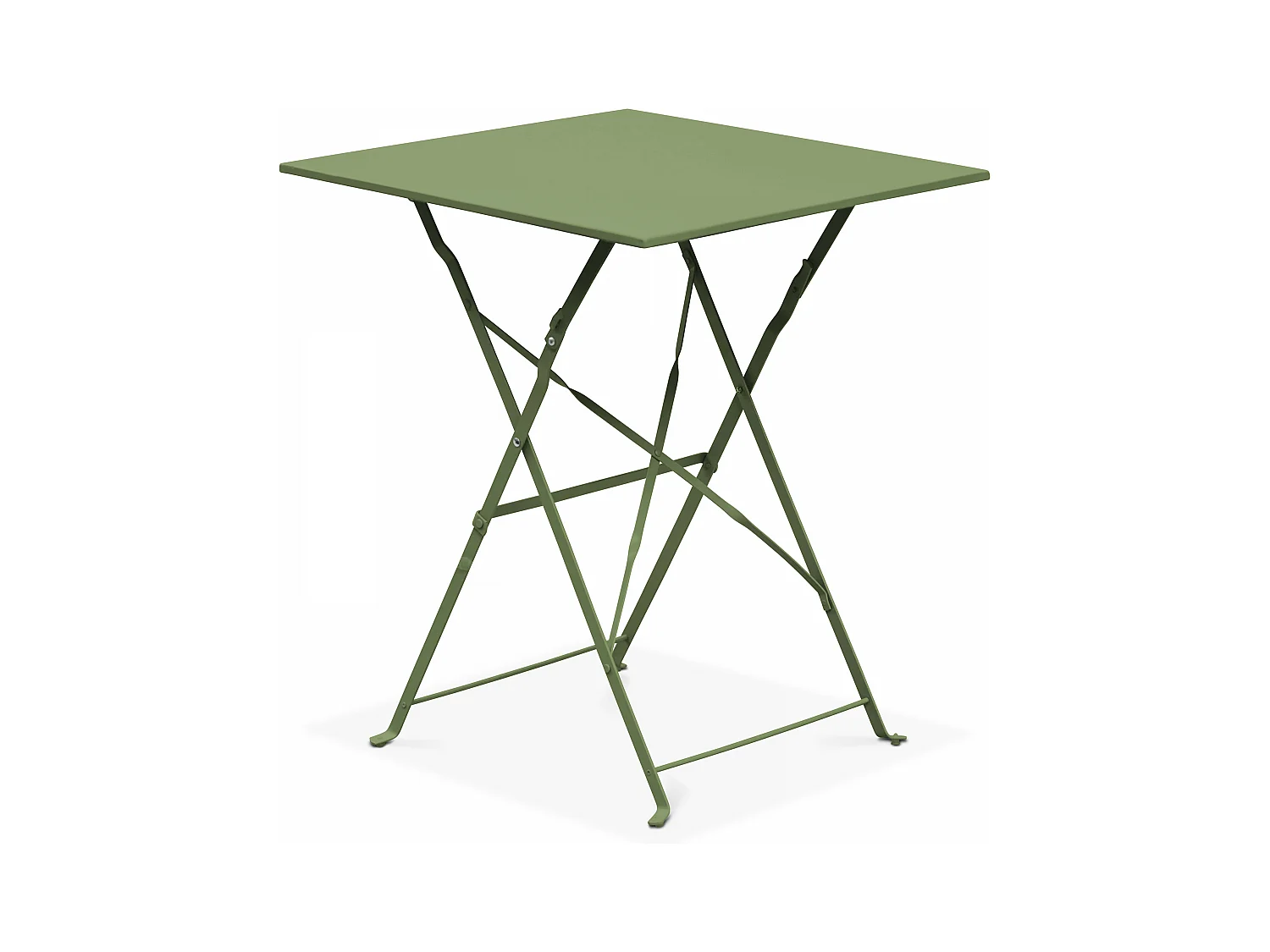 Table de jardin pliante bistrot en acier vert cactus