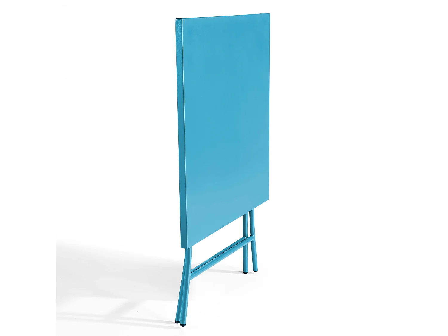 Table de jardin pliante carrée en acier bleu - Palavas