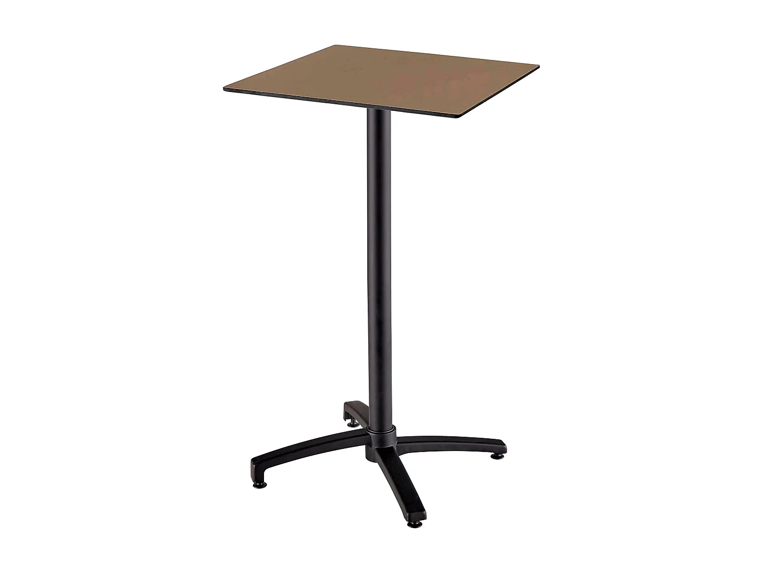 Table haute de terrasse 60x60 cm inclinable stratifié taupe