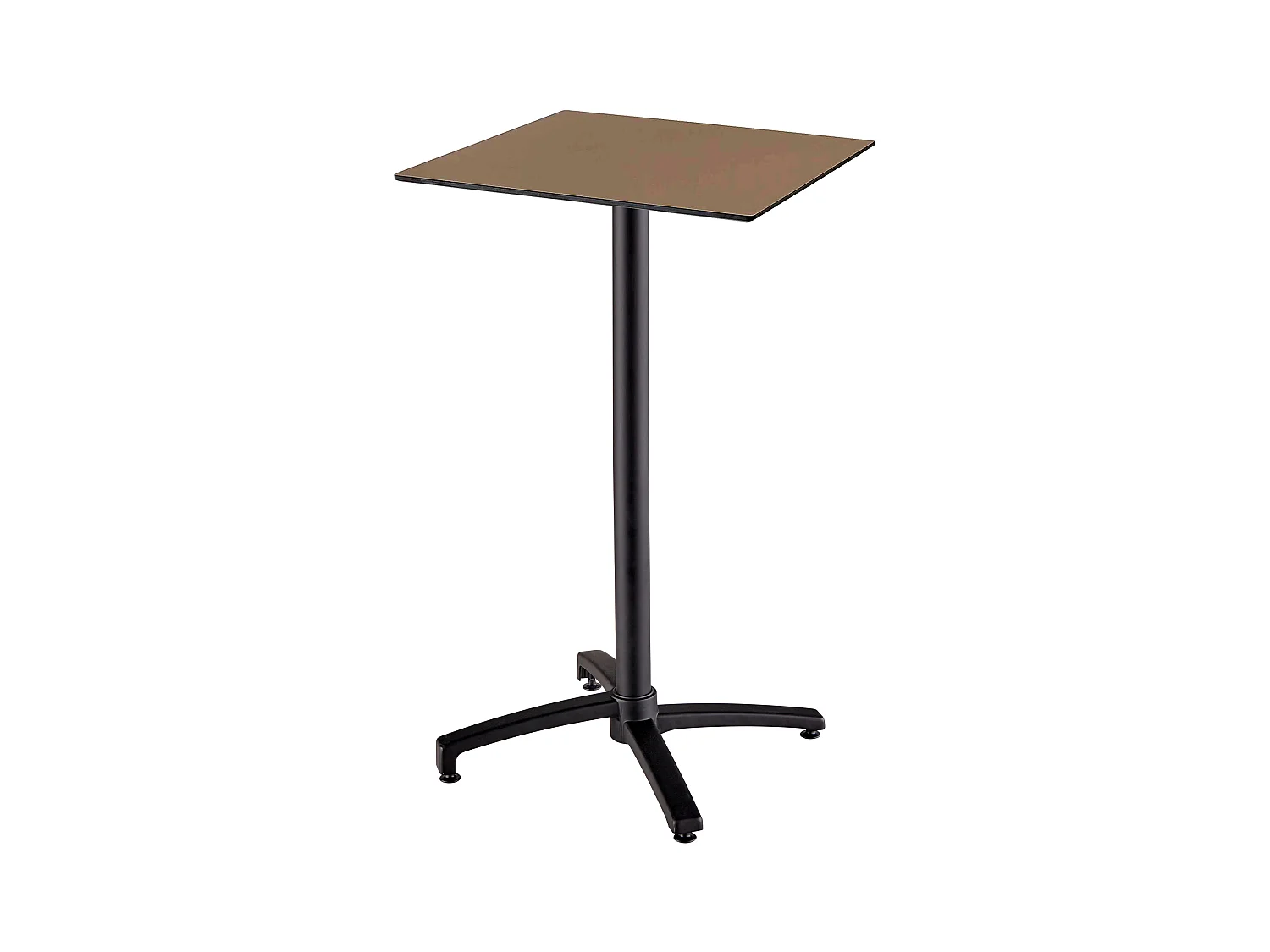 Table haute de terrasse 60x60 cm inclinable stratifié taupe