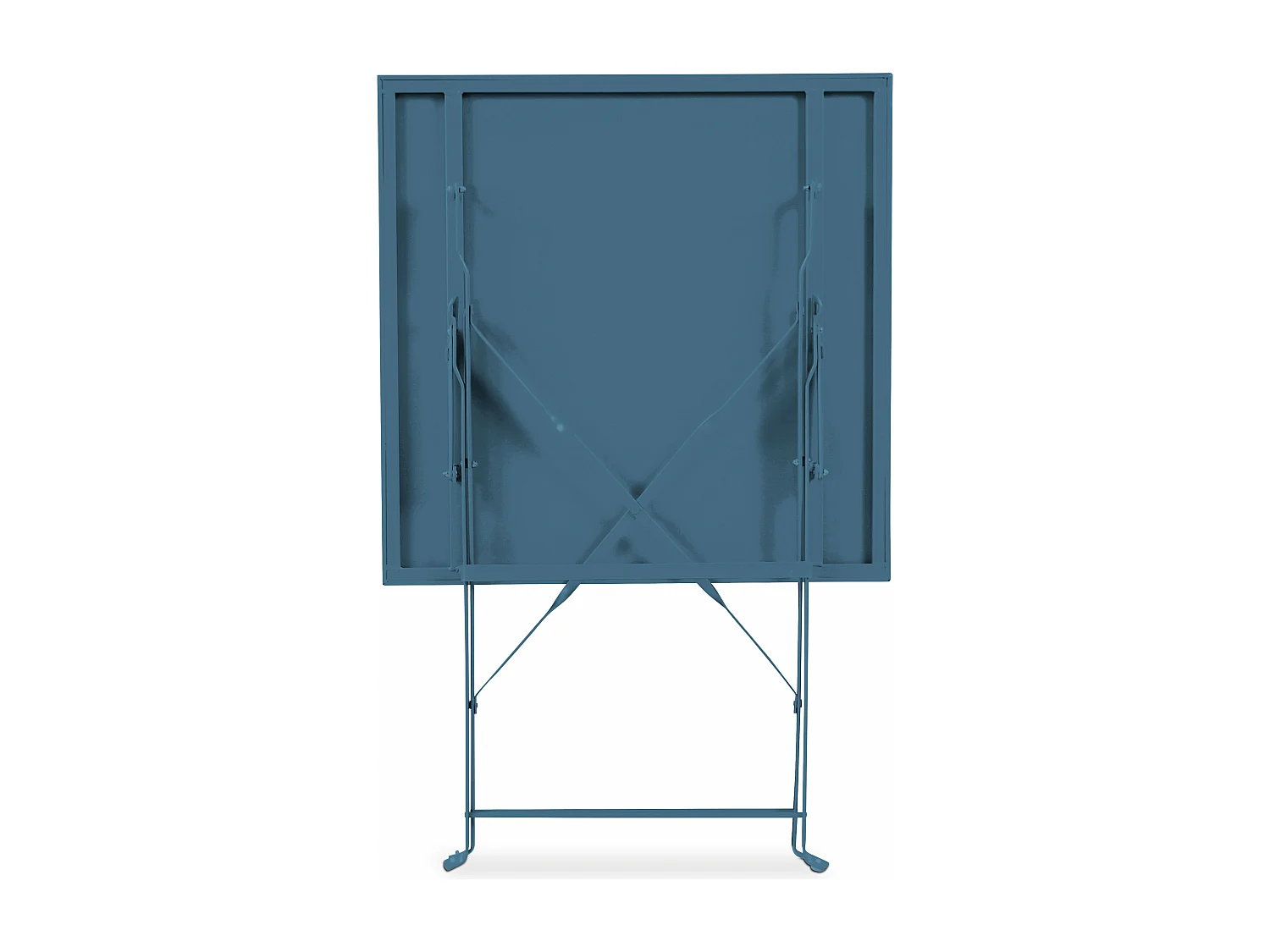 Table de jardin pliante bistrot en acier bleu pacific