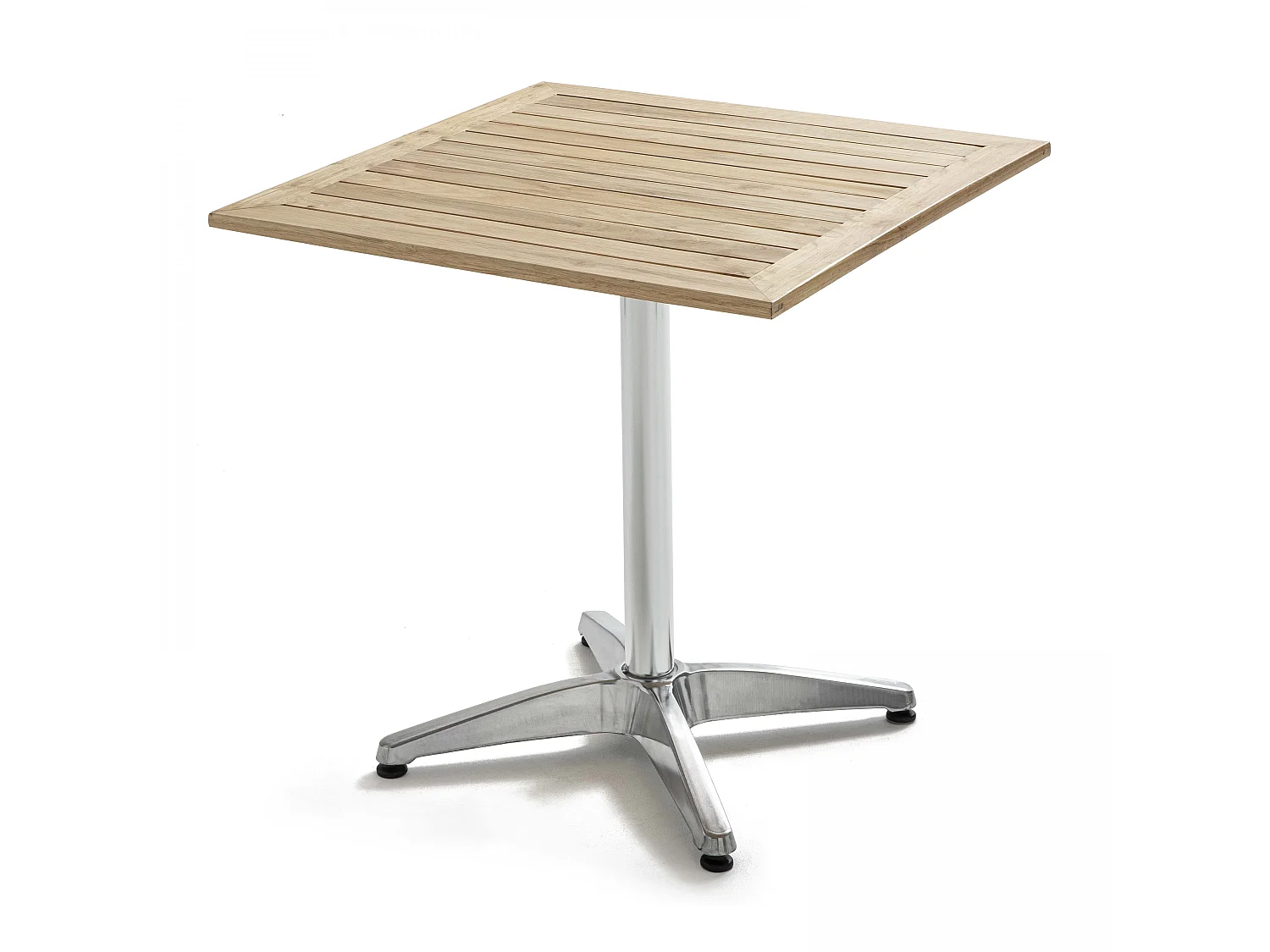 Table de jardin carrée aluminium et bois
