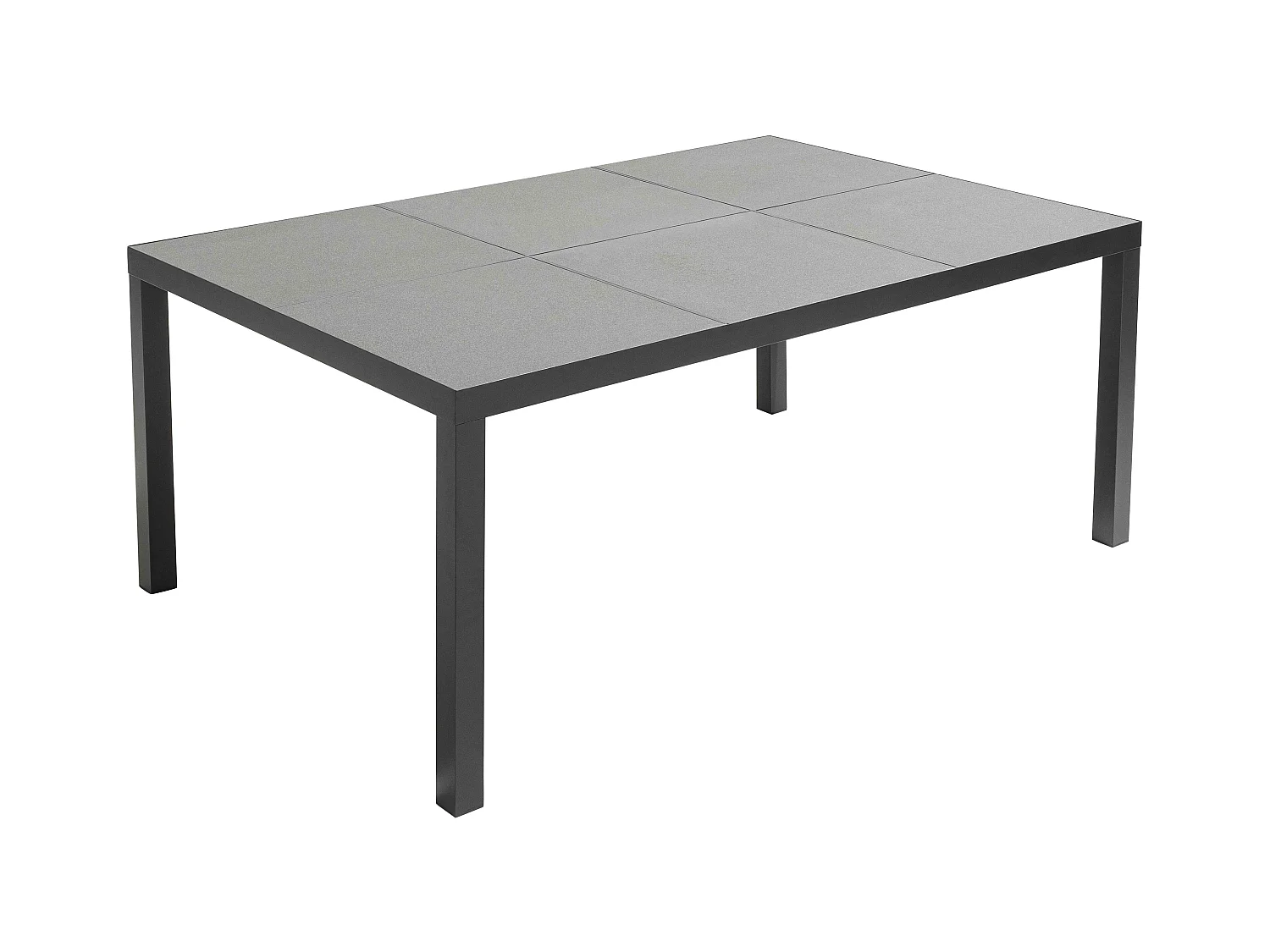 Mesa de jardín de 10 plazas de aluminio y cerámica gris