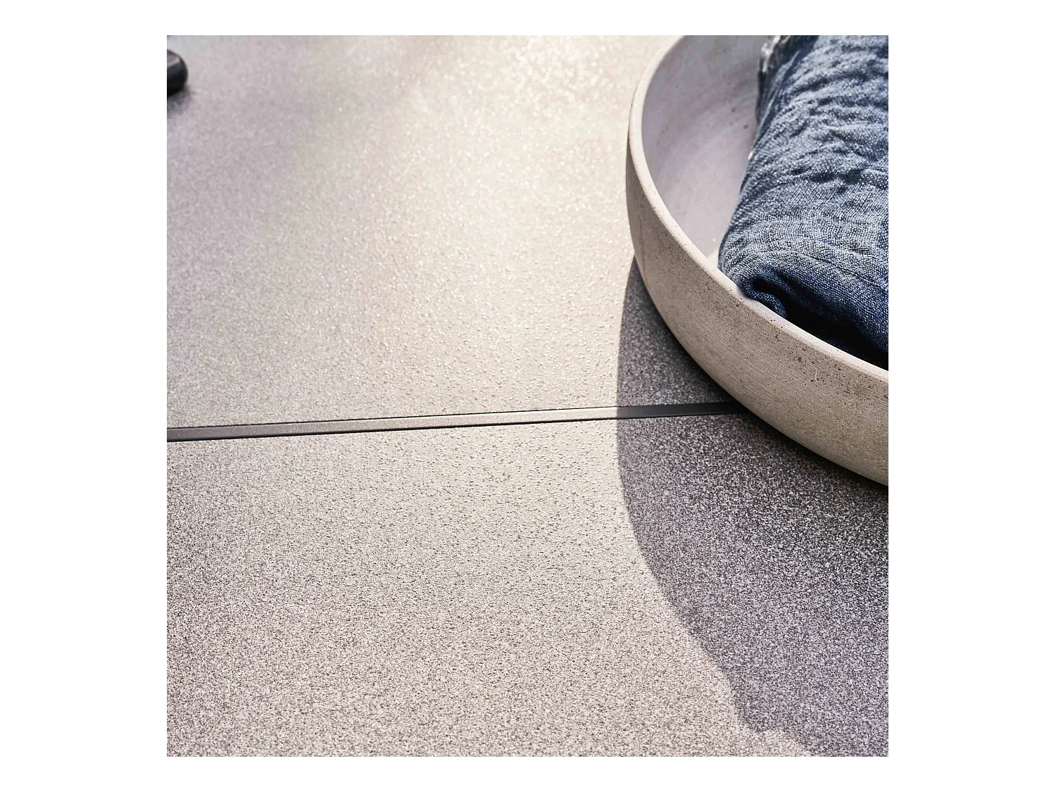 Mesa de jardín de 10 plazas de aluminio y cerámica gris