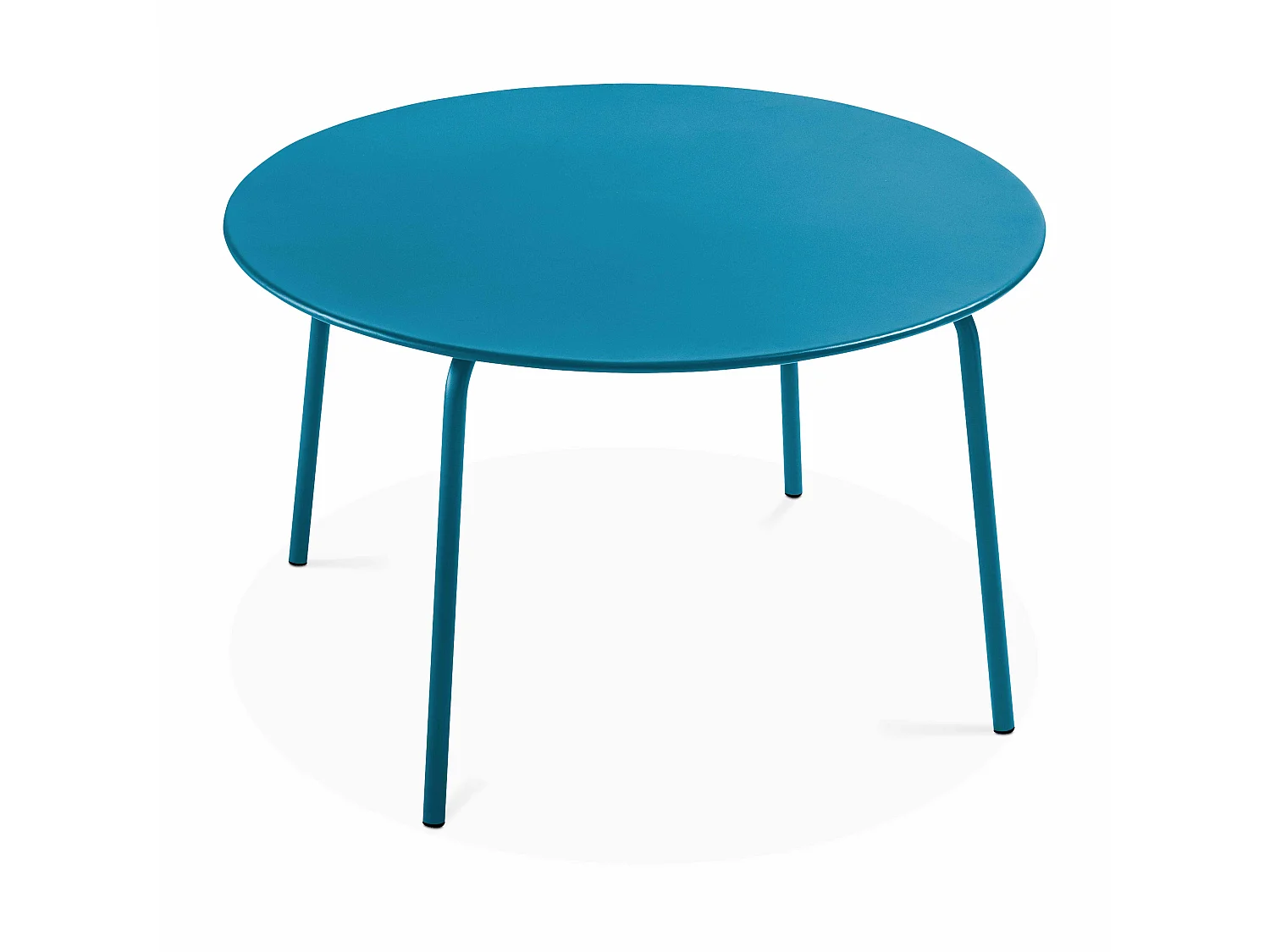 Ronde tuin tafel van blauw pacifisch staal