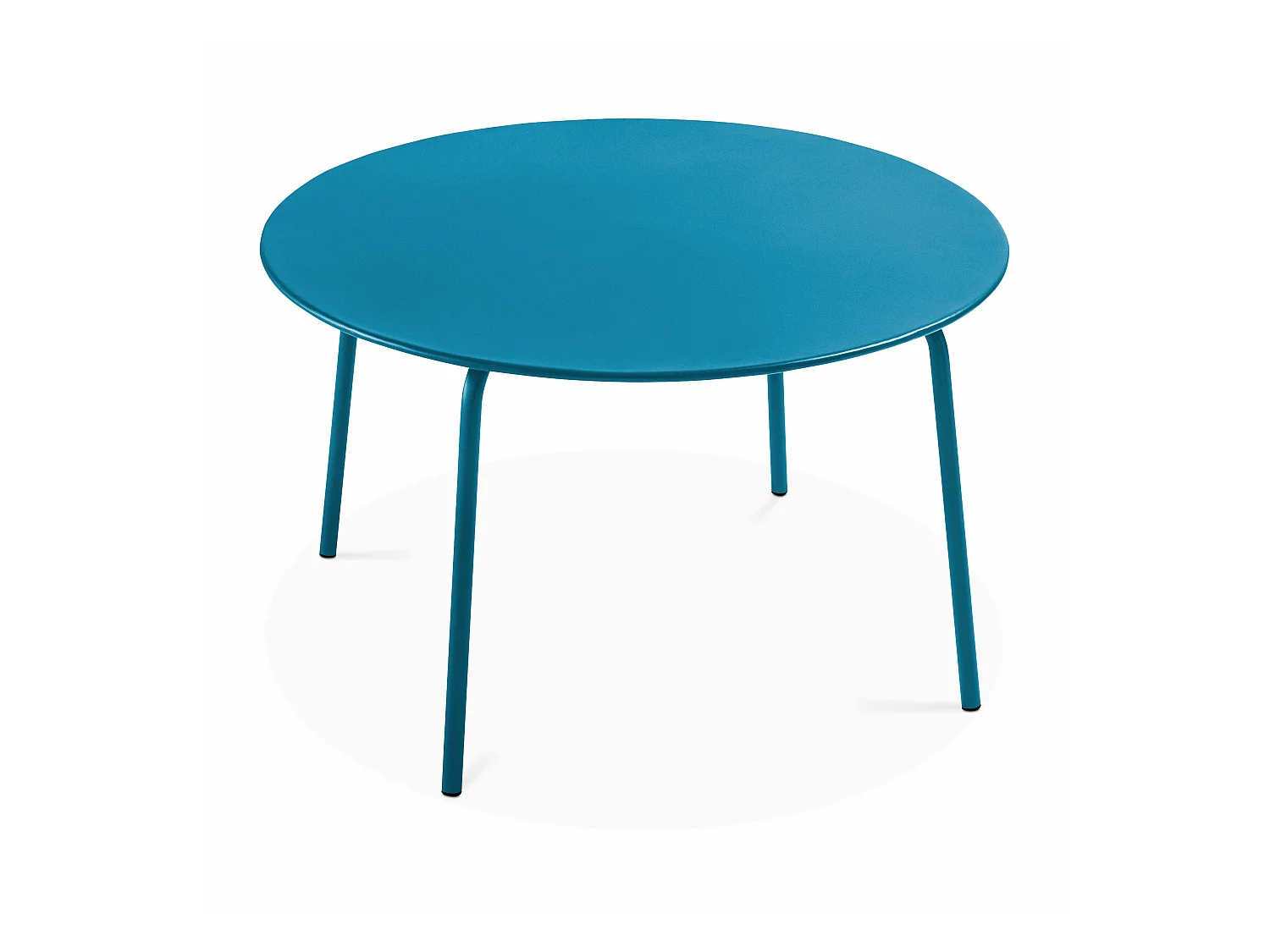 Table de jardin ronde en acier bleu pacific  - Palavas