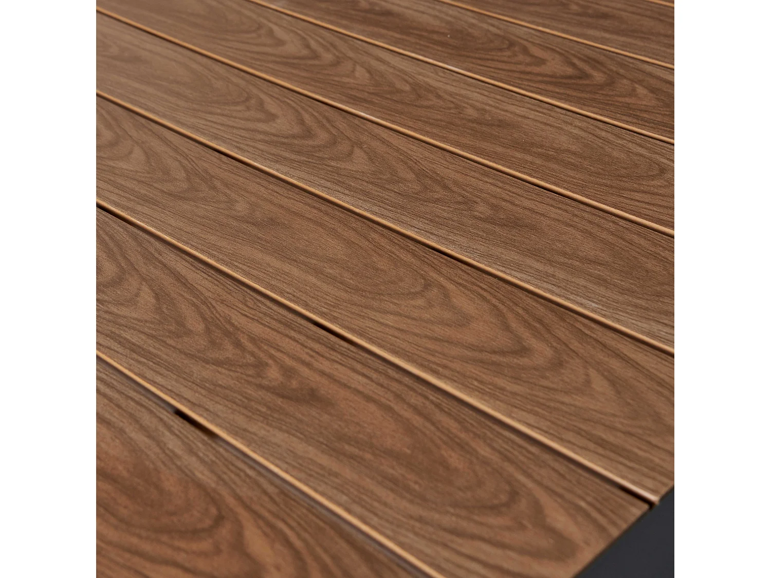 Table extensible en aluminium et bois synthétique marron