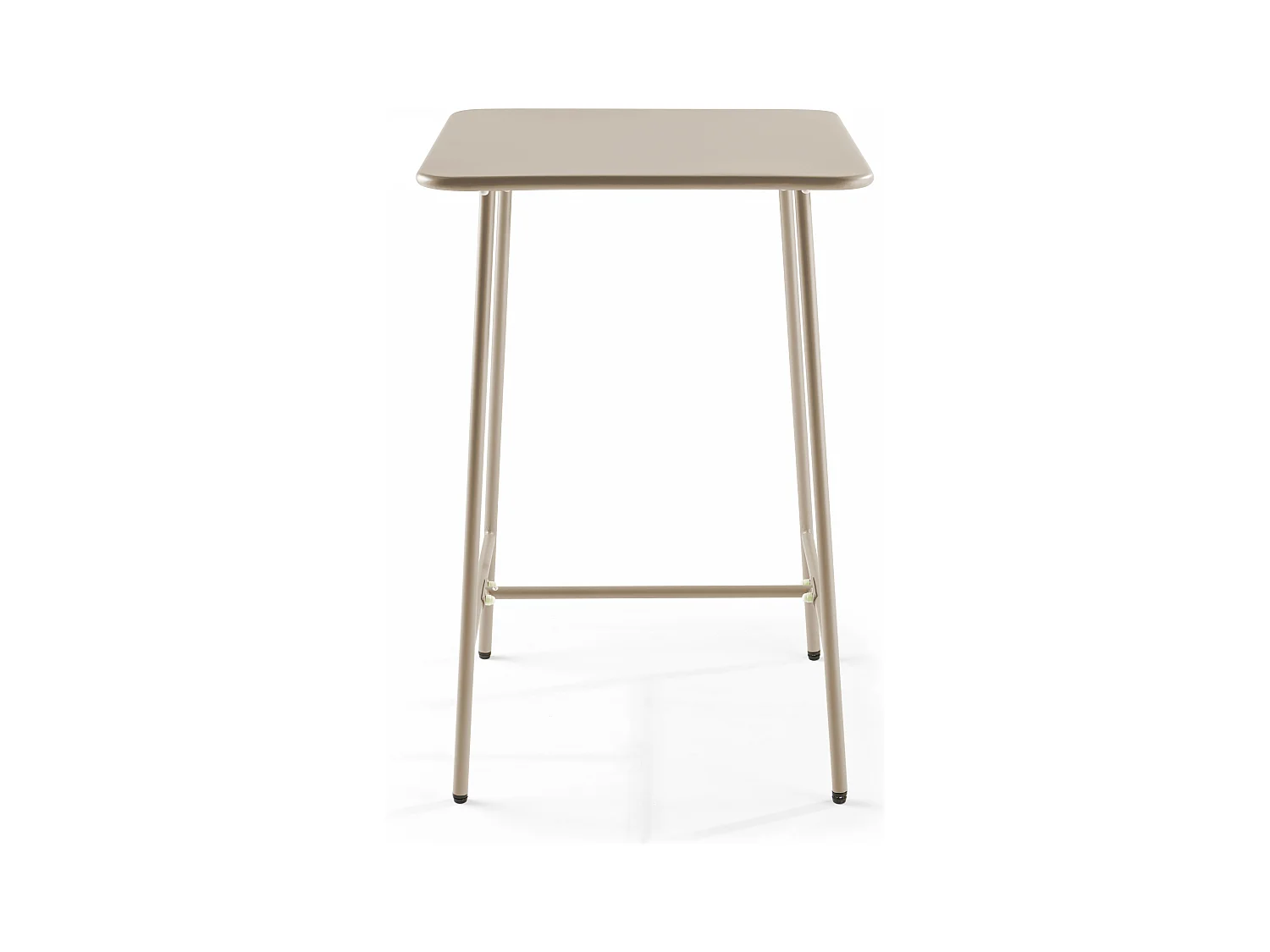 Table haute de jardin carrée en acier taupe - Palavas