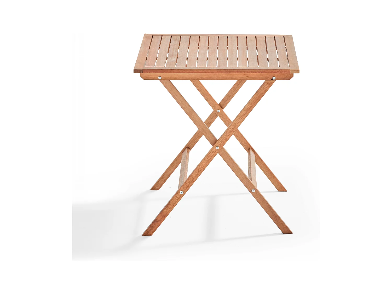 Table bistrot pliante carrée en bois d'eucalyptus