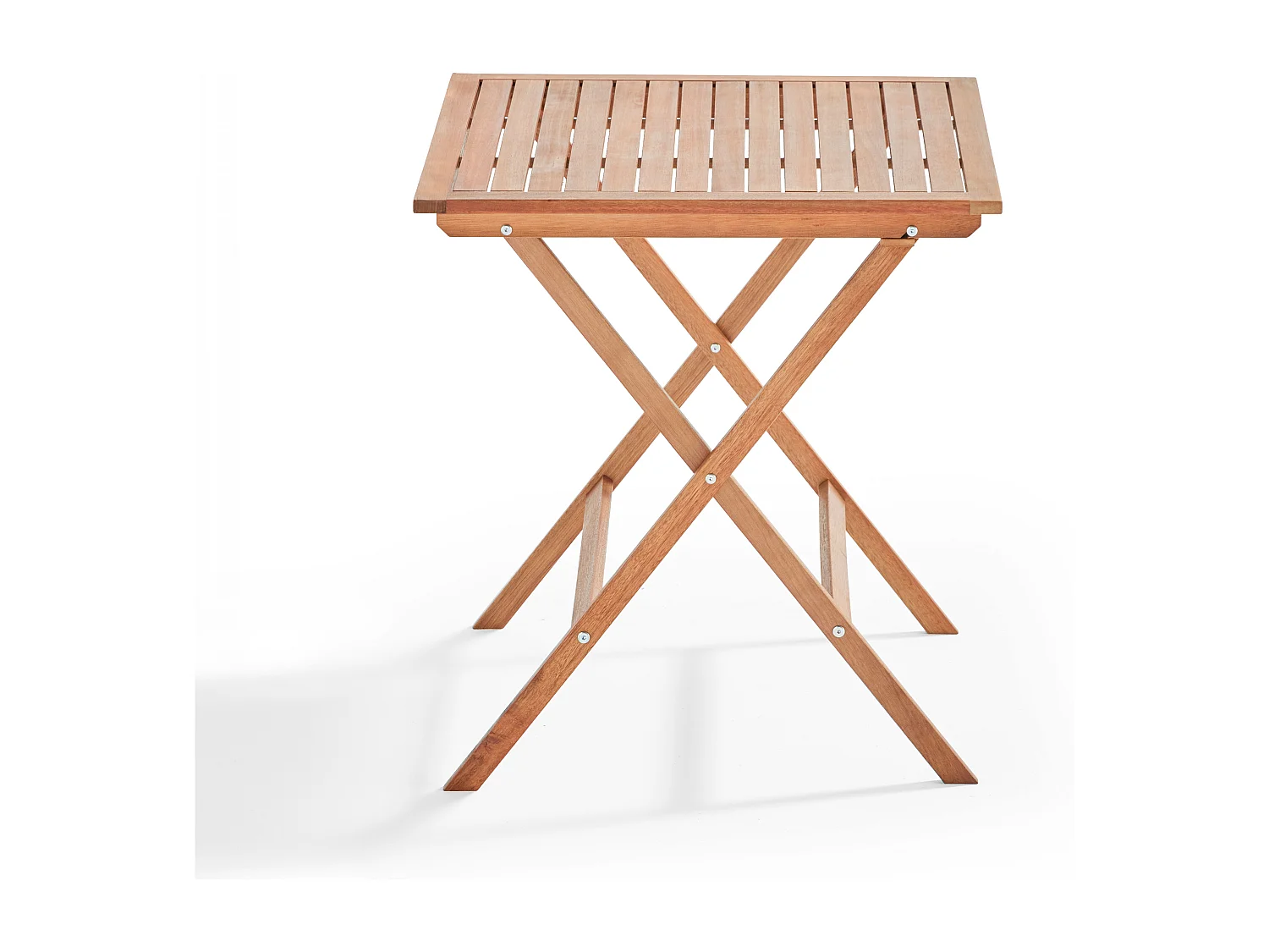 Table bistrot pliante carrée en bois d'eucalyptus