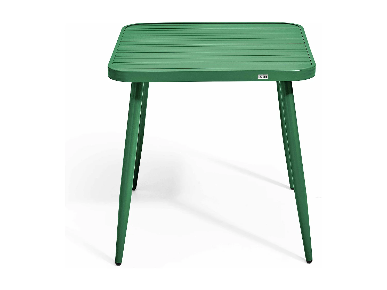 Table de jardin carrée en aluminium vert olive