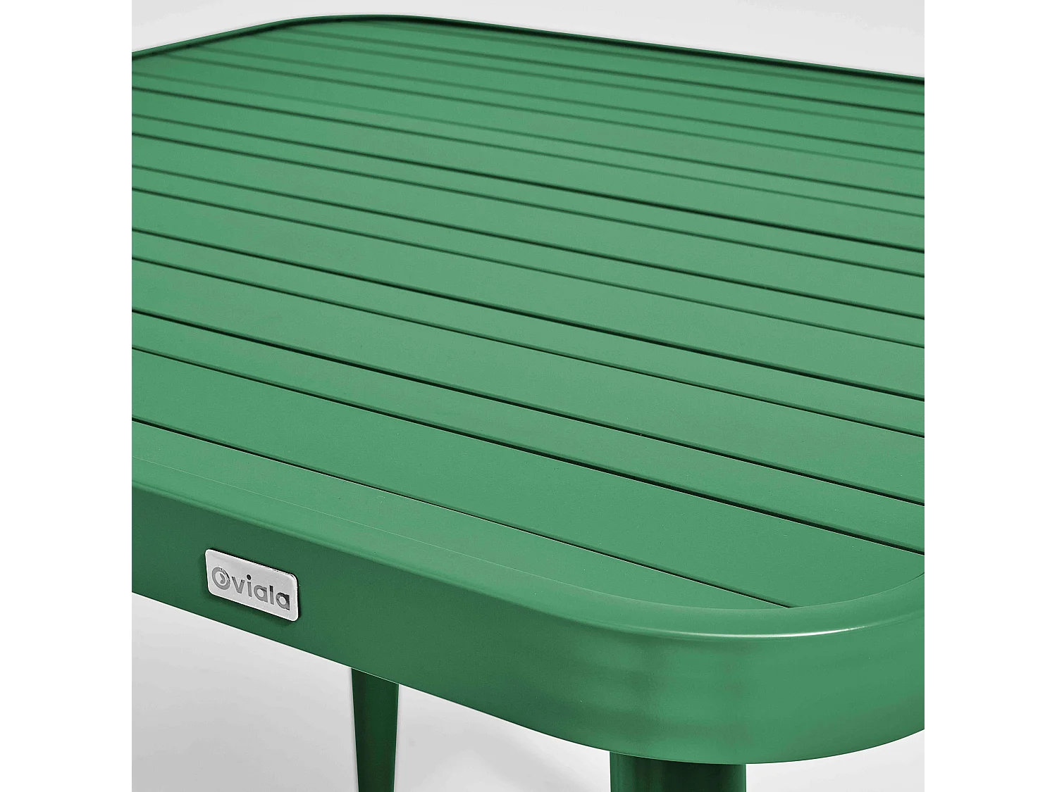 Table de jardin carrée en aluminium vert olive