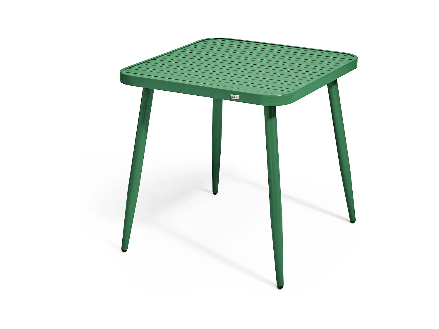 Table de jardin carrée en aluminium vert olive