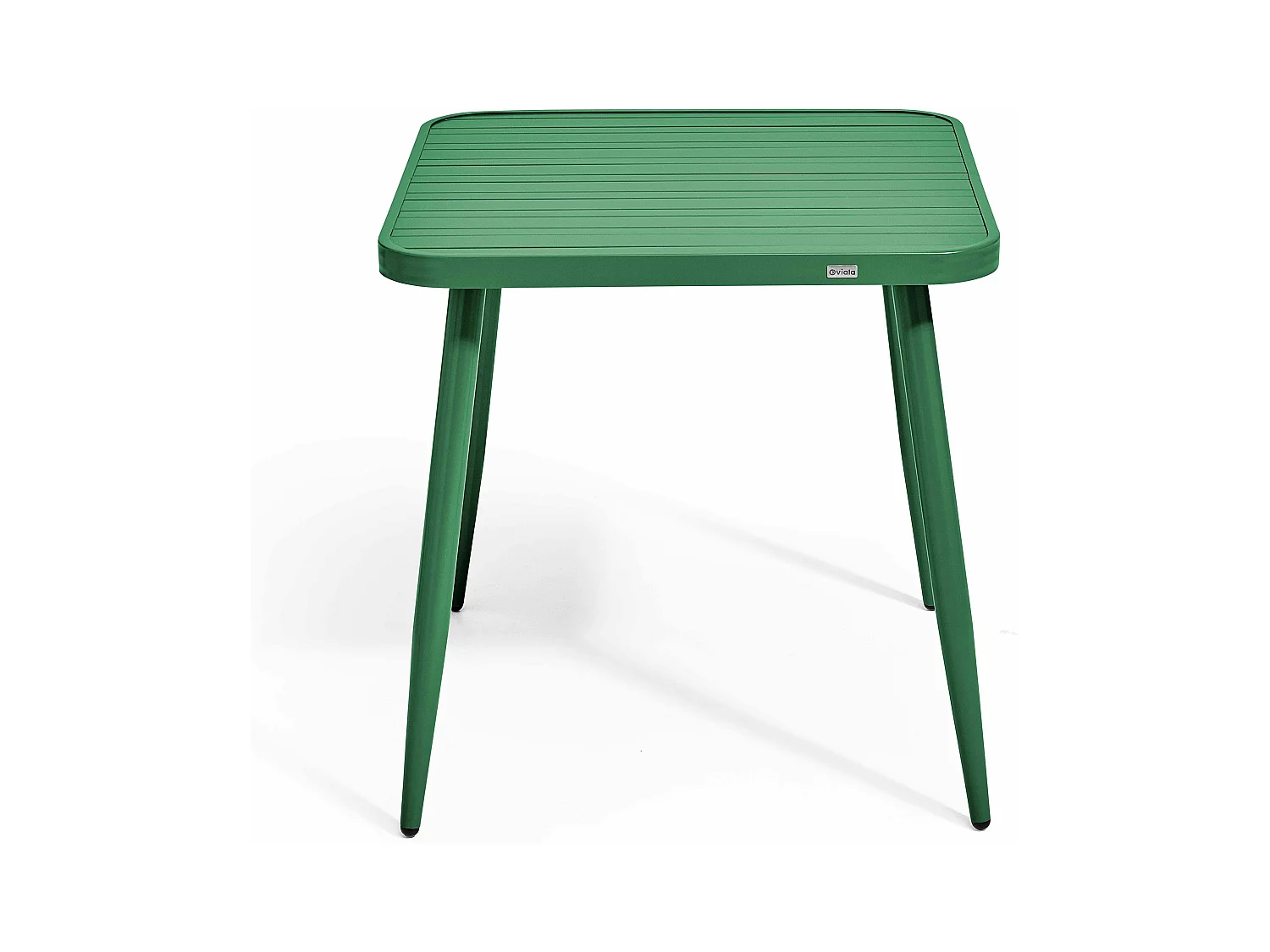 Table de jardin carrée en aluminium vert olive