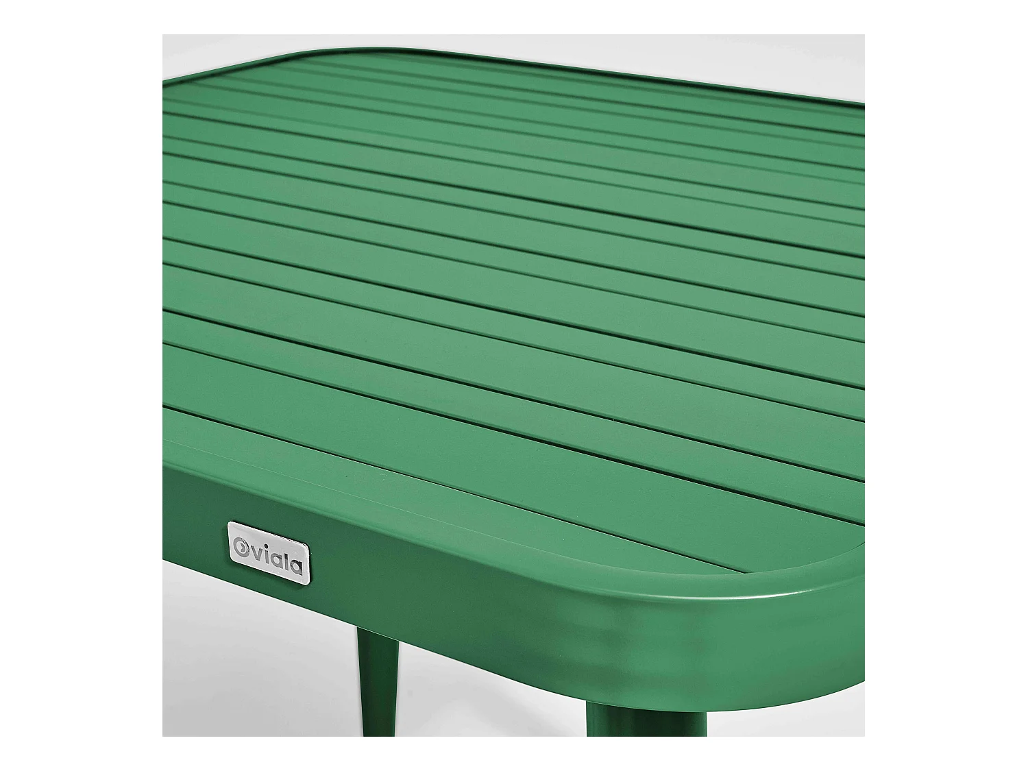 Table de jardin carrée en aluminium vert olive