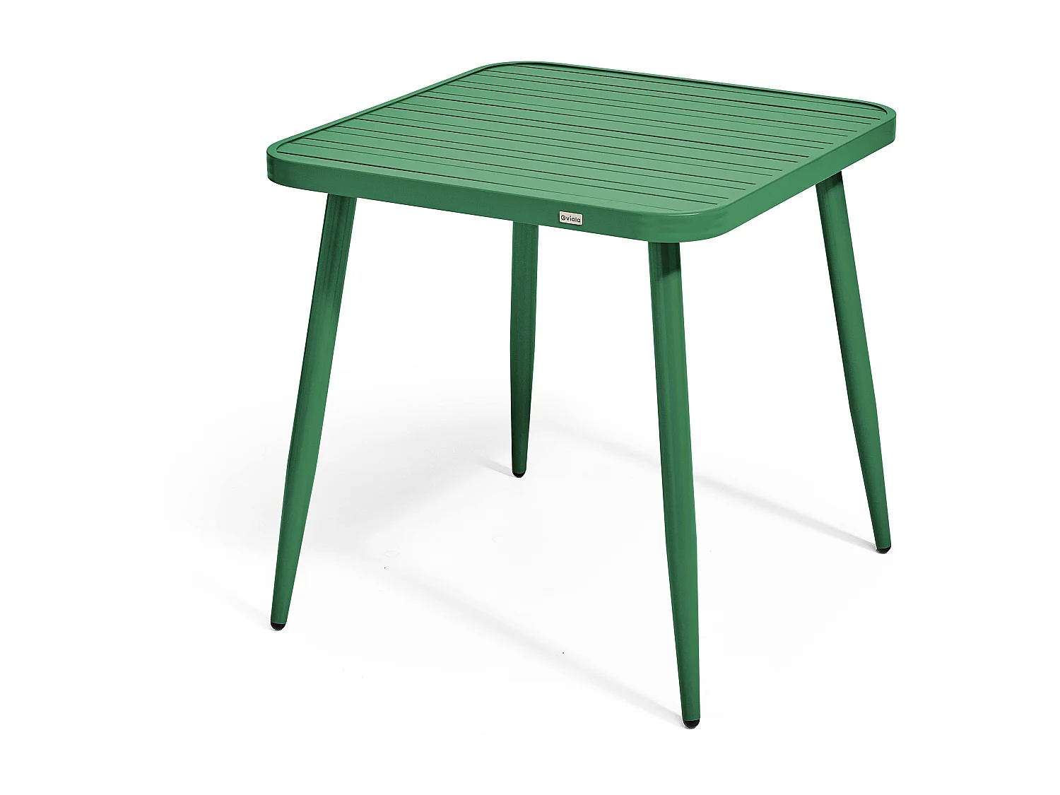 Table de jardin carrée en aluminium vert olive