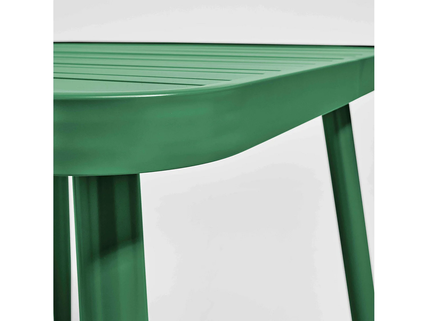 Table de jardin carrée en aluminium vert olive