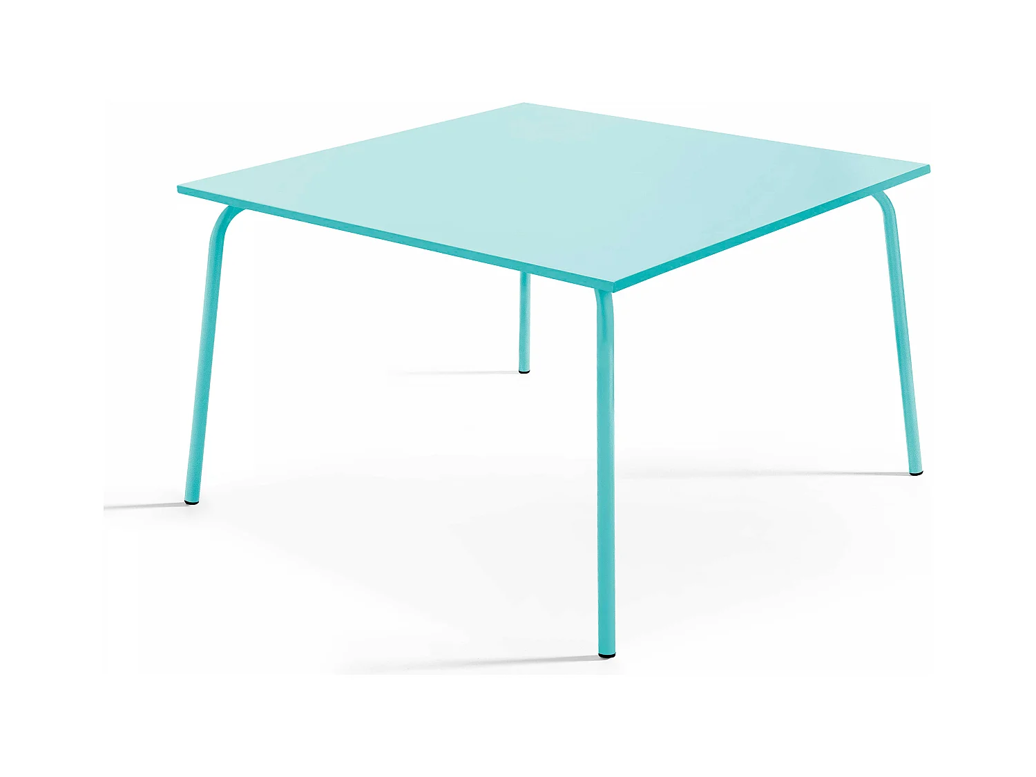 Table de jardin carrée en acier turquoise 120 cm - Palavas