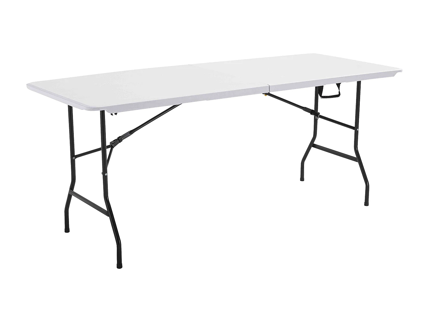 Table pliante blanche 180x70 cm en plastique 8 places format valise