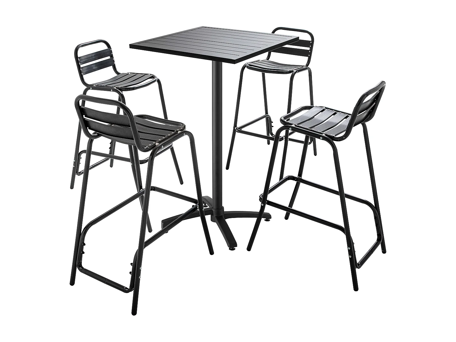 Hoge statafel in zwart aluminium