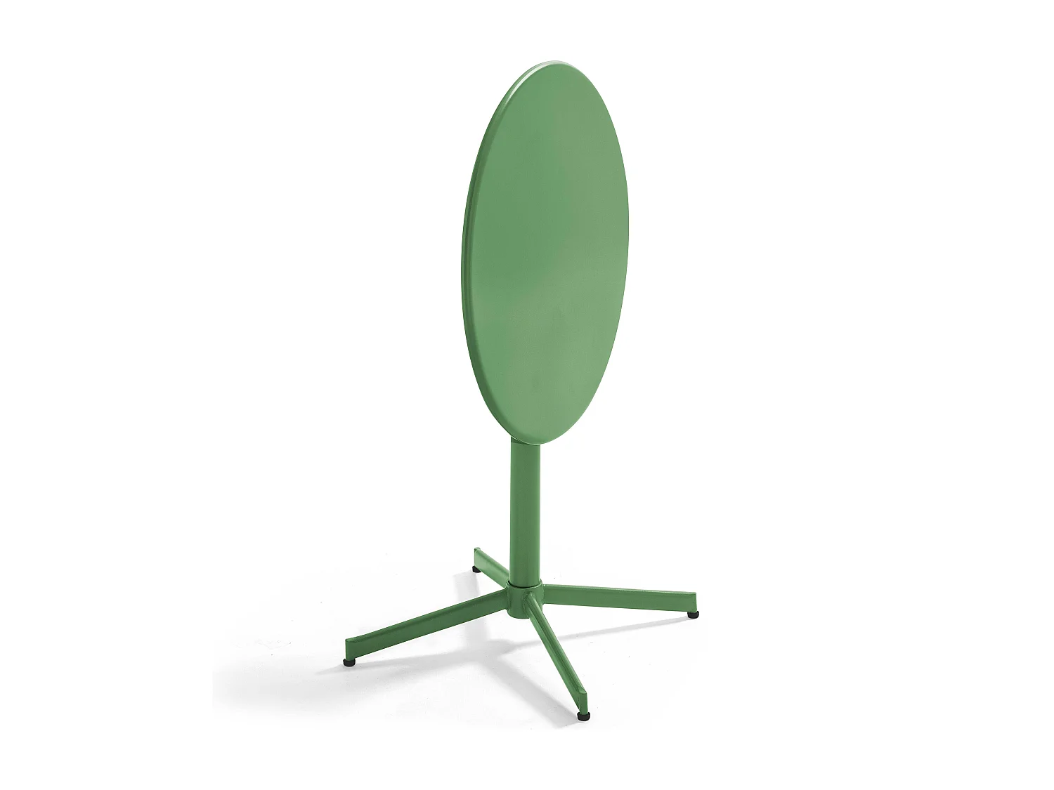 Table de jardin ronde bistro inclinable en acier vert cactus - Palavas