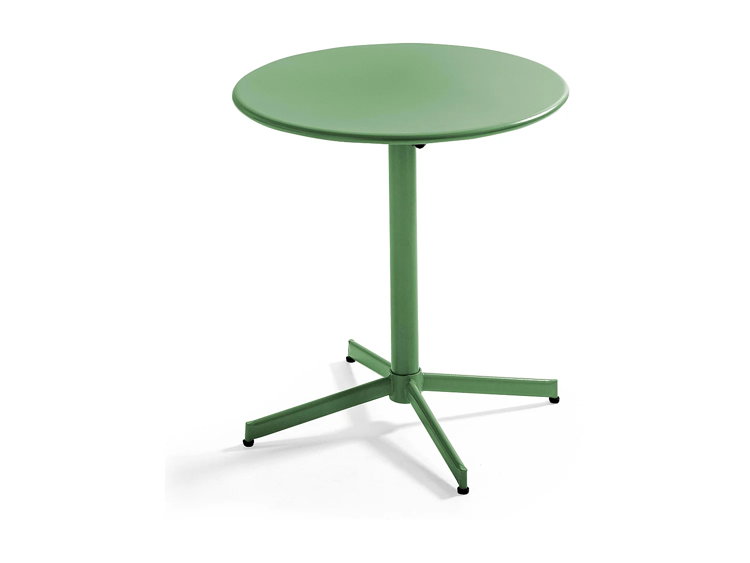 Table de jardin ronde bistro inclinable en acier vert cactus - Palavas