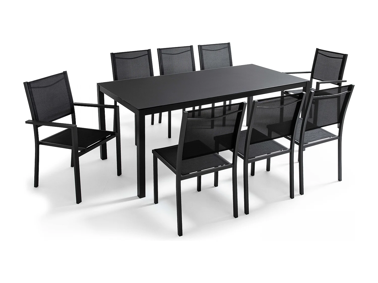 Table de jardin en aluminium noir