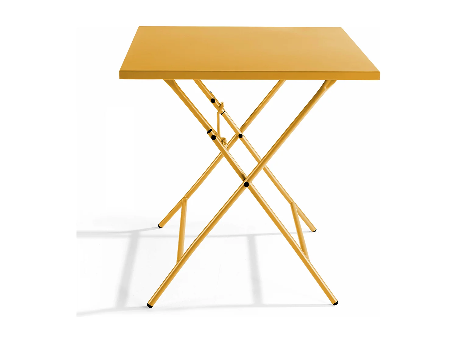 Table de jardin pliante carrée en acier jaune - Palavas