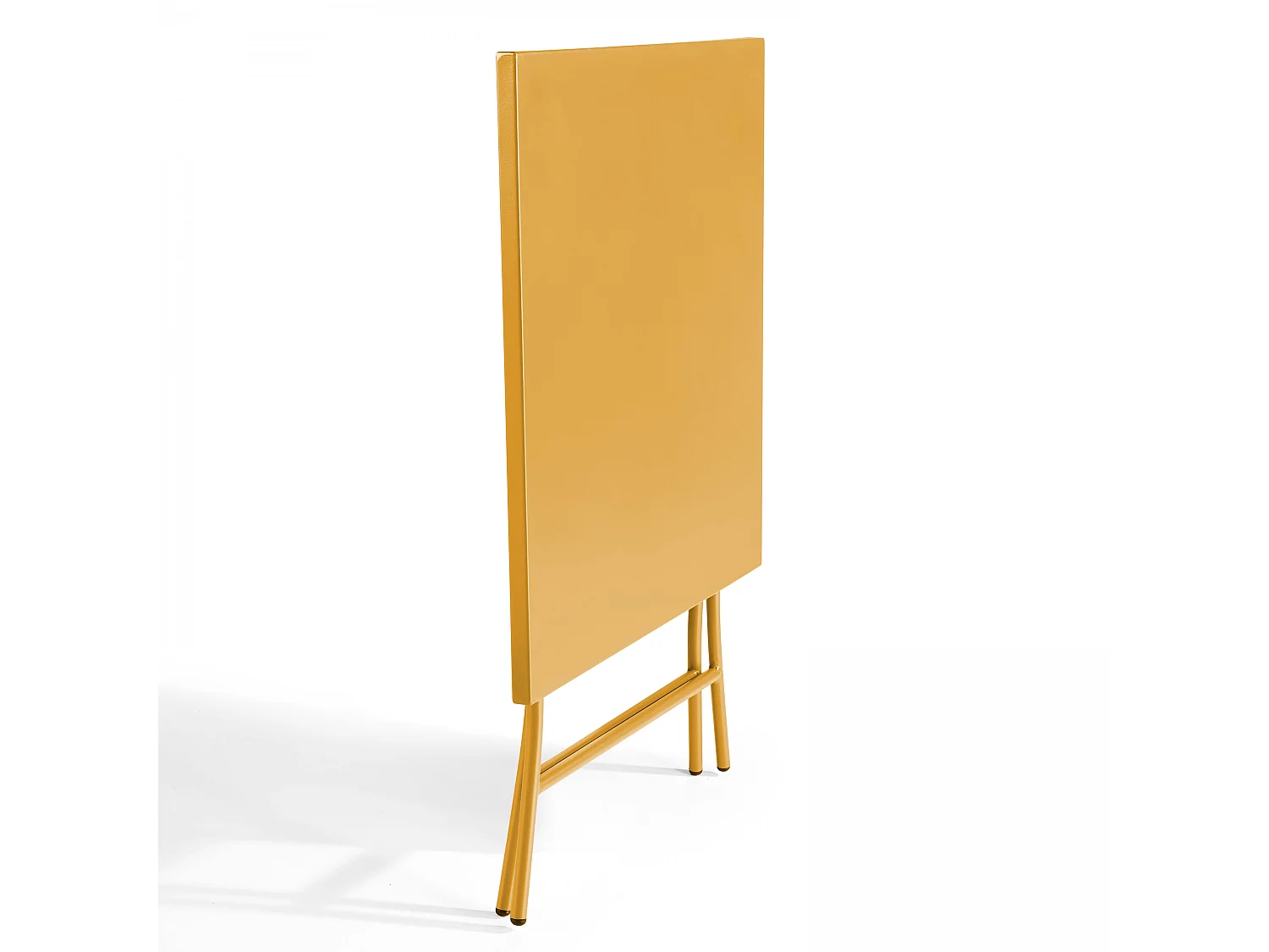 Table de jardin pliante carrée en acier jaune - Palavas