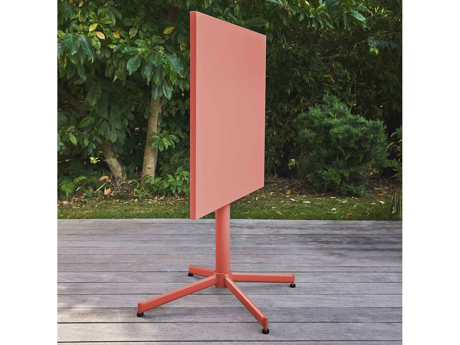 Table de jardin carrée bistro inclinable en acier argile 70cm - Palavas