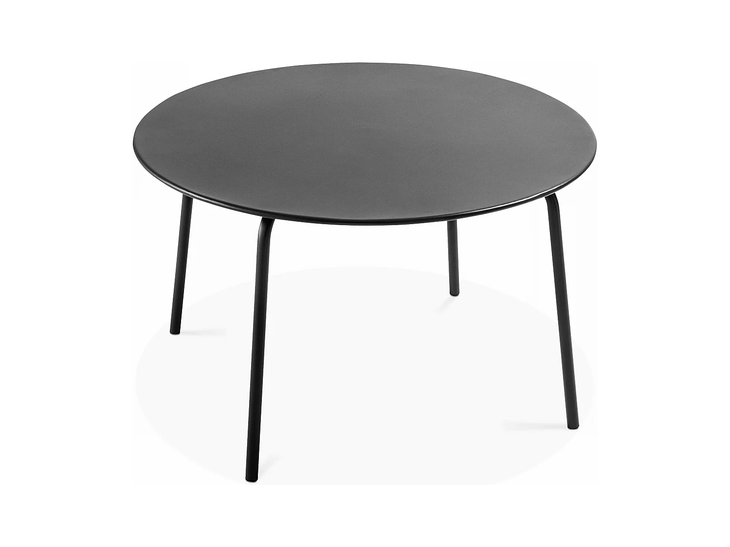 Table de jardin ronde en acier anthracite 120 x 72 cm - Palavas
