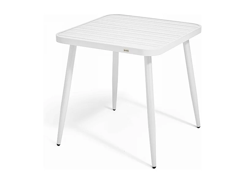 Table de jardin carrée en aluminium blanc