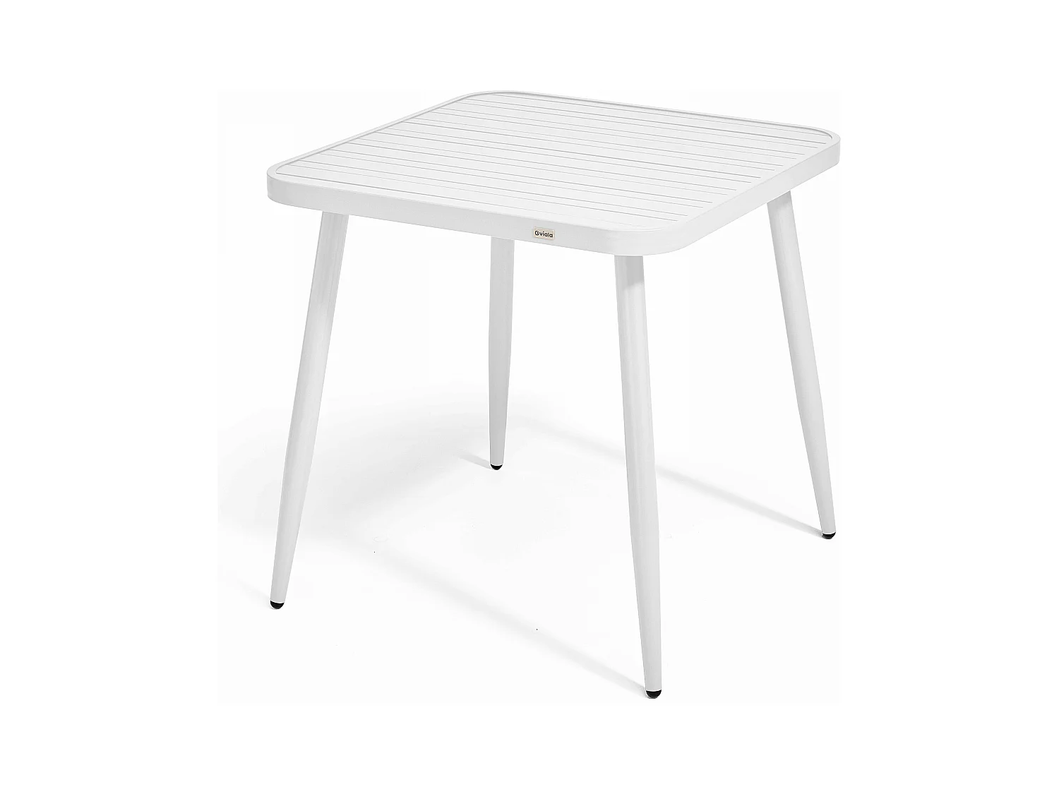 Vierkante tuin tafel van wit aluminium