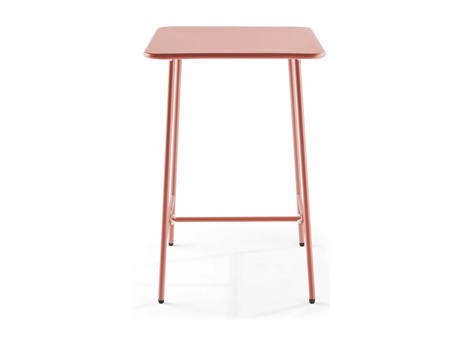 Hoge vierkante tuin tafel van klei staal, 70 cm