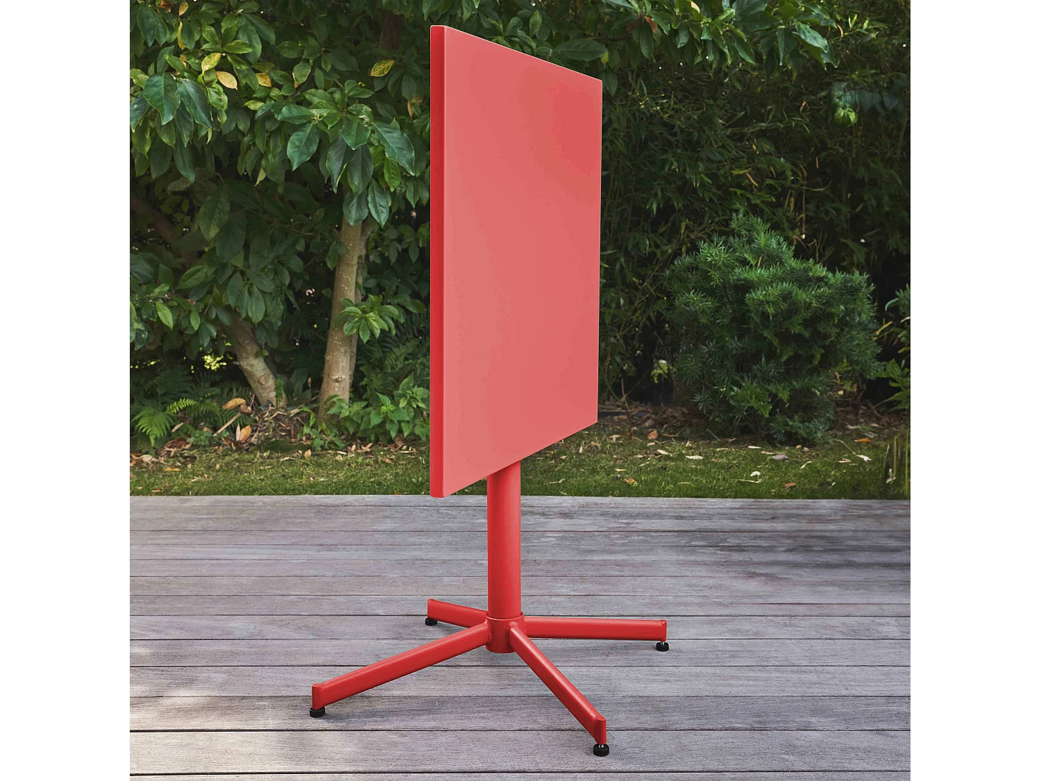 Vierkante kantelbare bistro tuinset in rood staal