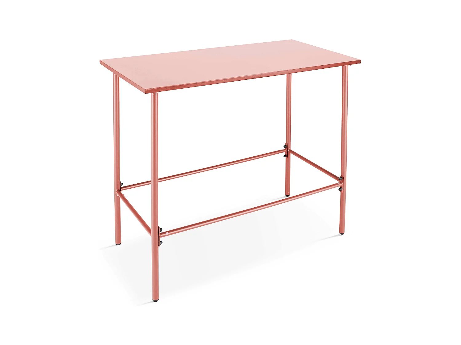 Table haute de jardin en métal argile 120 cm - Palavas