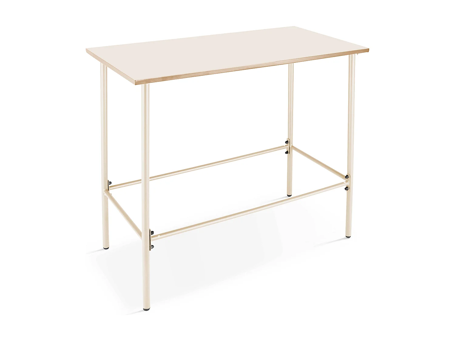 Table haute de jardin en métal ivoire 120 cm - Palavas