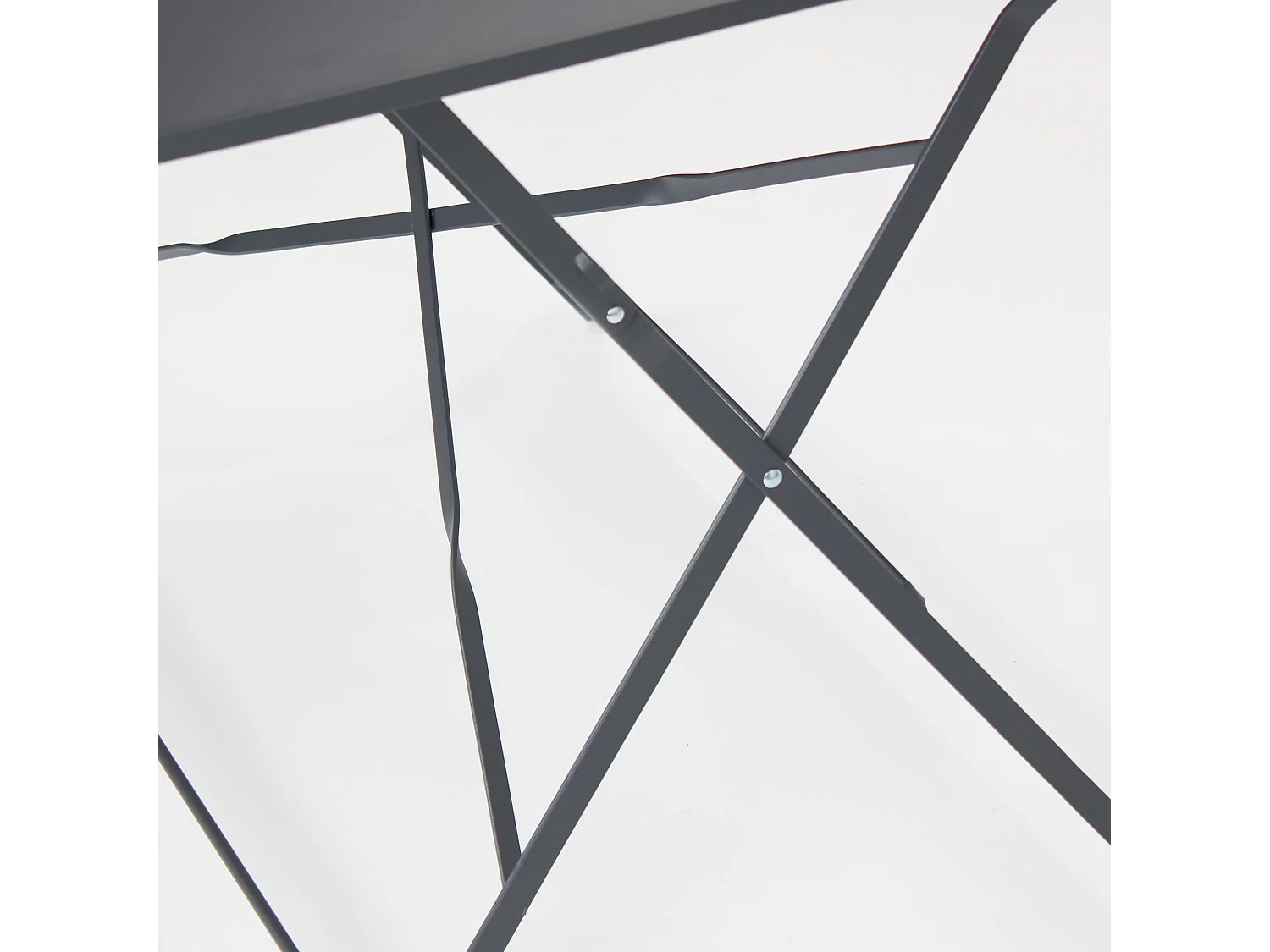 Table de jardin pliante acier gris