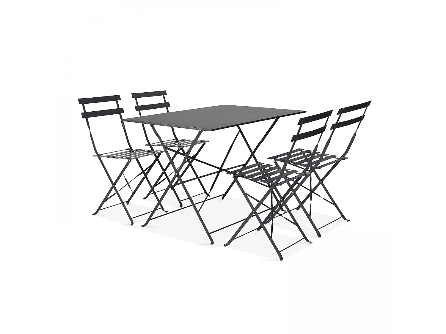 Table de jardin pliante acier gris