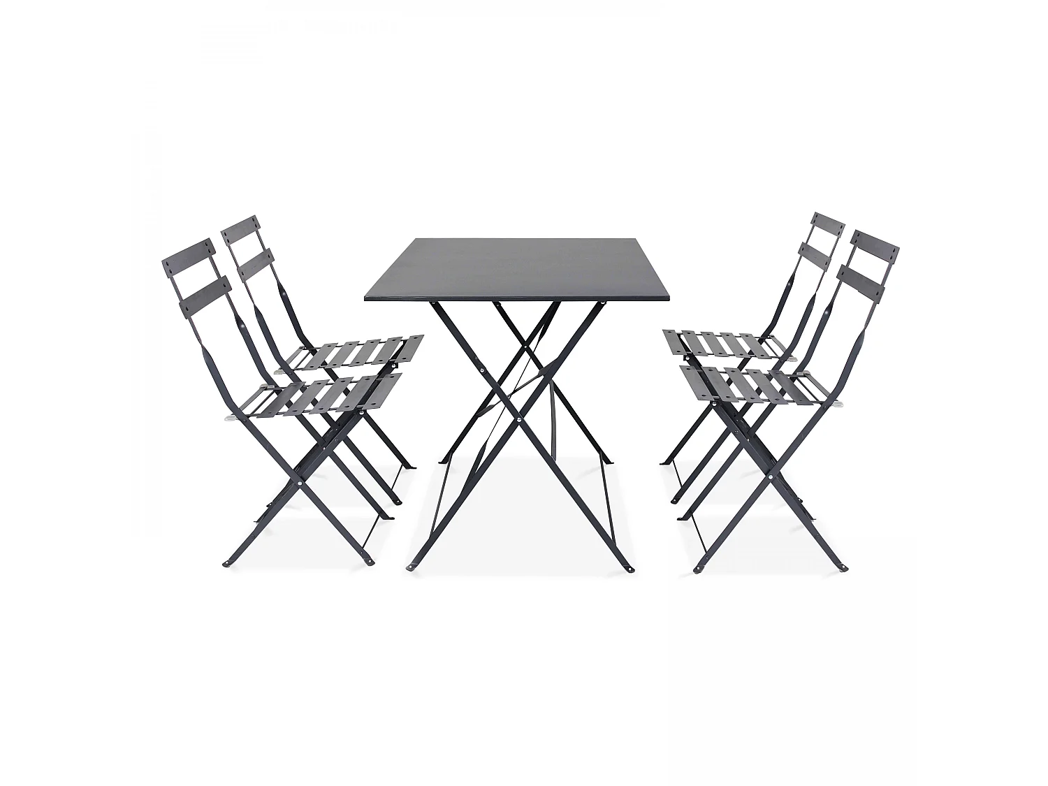 Table de jardin pliante acier gris