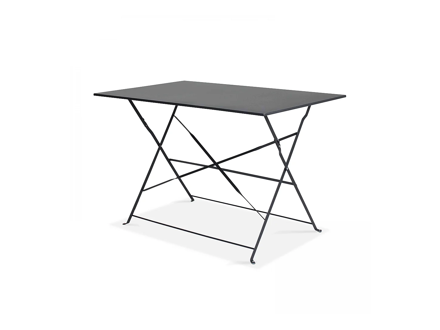 Table de jardin pliante acier gris